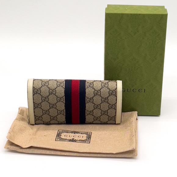 0237JPL Gucci Ophidia GG Continental Wallet Mystic White & GG Supreme Canvas - Picture 2 of 9